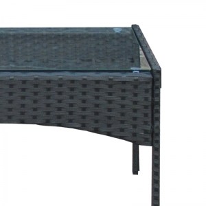 pak-152-000057-5 ΣΑΛΟΝΙ ΚΗΠΟΥ CALMNESS PAKOWORLD ΣΕΤ 4ΤΜΧ RATTAN ΜΑΥΡΟ-ΥΦΑΣΜΑ ΓΚΡΙ