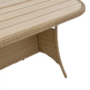 pak-152-000063-7 TΡΑΠΕΖΑΡΙΑ HADRIAN-KEIR PAKOWORLD ΣΕΤ 7ΤΕΜ ΚΑΦΕ RATTAN-ΜΠΕΖ TEXTILENE-ΚΑΦΕ ΑΛΟΥΜΙΝΙΟ 180X90X72ΕΚ