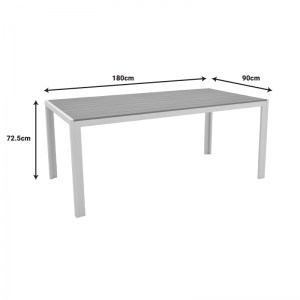 pak-152-000077-9 ΤΡΑΠΕΖΑΡΙΑ NARES-MOLY A ΣΕΤ 7ΤΕΜ PAKOWORLD ΛΕΥΚΟ ΑΛΟΥΜΙΝΙΟ ΚΑΙ PLYWOOD ΣΕ ΦΥΣΙΚΟ ΧΡΩΜΑ 180X90X72.5ΕΚ