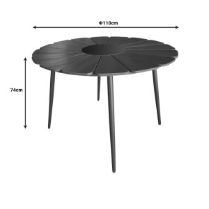 pak-152-000088-3 ΤΡΑΠΕΖΙ PINAP PAKOWORLD ΜΑΥΡΟ ΑΛΟΥΜΙΝΙΟ ΚΑΙ PLYWOOD ΣΕ ΜΑΥΡΗ ΑΠΟΧΡΩΣΗ Φ110X74ΕΚ
