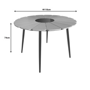 pak-152-000089-3 ΤΡΑΠΕΖΙ PINAP PAKOWORLD ΜΑΥΡΟ ΑΛΟΥΜΙΝΙΟ ΚΑΙ PLYWOOD ΣΕ ΦΥΣΙΚΗ ΑΠΟΧΡΩΣΗ Φ110X74ΕΚ