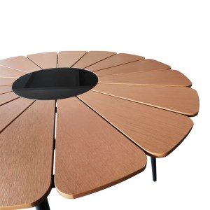 pak-152-000100-6 ΤΡΑΠΕΖΑΡΙΑ PINAP-DASHIELL ΣΕΤ 5ΤΕΜ PAKOWORLD ΜΑΥΡΟ ΑΛΟΥΜΙΝΙΟ ΚΑΙ PLYWOOD ΣΕ ΦΥΣΙΚΗ ΑΠΟΧΡΩΣΗ Φ110X74ΕΚ