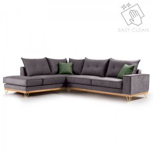 pak-168-000012 ΓΩΝΙΑΚΟΣ ΚΑΝΑΠΕΣ ΔΕΞΙΑ ΓΩΝΙΑ LUXURY II PAKOWORLD ΥΦΑΣΜΑ ΑΝΘΡΑΚΙ-ΚΥΠΑΡΙΣΣΙ 290X235X95ΕΚ
