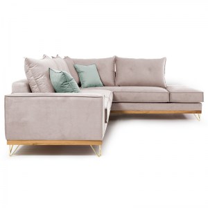 pak-168-000013-2 ΓΩΝΙΑΚΟΣ ΚΑΝΑΠΕΣ ΑΡΙΣΤΕΡΗ ΓΩΝΙΑ LUXURY II PAKOWORLD ΥΦΑΣΜΑ ELEPHANT-CIEL 290X235X95ΕΚ