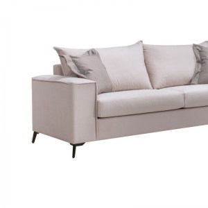 pak-168-000049-1 ΚΑΝΑΠΕΣ VERONA 3ΘΕΣΙΟΣ CREAM - ΜΑΞΙΛΑΡΙΑ MOCHA 225X93X100ΕΚ