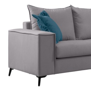 pak-168-000081-1 ΚΑΝΑΠΕΣ VERONA 2ΘΕΣΙΟΣ ΑΝΟΙΧΤΟ ΓΚΡΙ ΥΦΑΣΜΑ ΜΕ ΜΑΞΙΛΑΡΙΑ ΣΕ ΜΠΛΕ ΑΠΟΧΡΩΣΗ 173X93X100ΕΚ