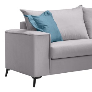 pak-168-000082-1 ΚΑΝΑΠΕΣ VERONA 3ΘΕΣΙΟΣ ΑΝΟΙΧΤΟ ΓΚΡΙ ΥΦΑΣΜΑ ΜΕ ΜΑΞΙΛΑΡΙΑ ΣΕ ΜΠΛΕ ΑΠΟΧΡΩΣΗ 225X93X100ΕΚ