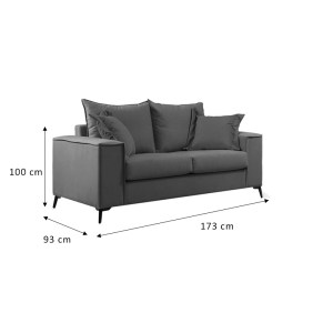 pak-168-000085-3 ΚΑΝΑΠΕΣ VERONA 2ΘΕΣΙΟΣ ΠΕΤΡΟΛ ΥΦΑΣΜΑ ΜΕ ΜΑΞΙΛΑΡΙΑ ΣΕ ΜΠΕΖ ΑΠΟΧΡΩΣΗ 173X93X100ΕΚ