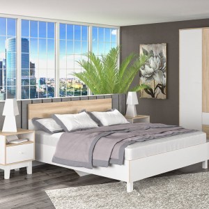 pak-173-000004-1 ΚΡΕΒΑΤΙ ΔΙΠΛΟ AWELL PAKOWORLD SONOMA-ΛΕΥΚΟ 160X200ΕΚ