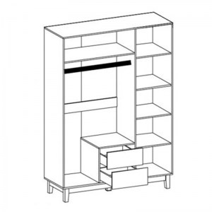 pak-173-000007-2 ΝΤΟΥΛΑΠΑ AWELL PAKOWORLD ΤΡΙΦΥΛΛΗ SONOMA-ΛΕΥΚΟ 153,5X54,5X216ΕΚ