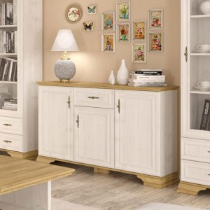 pak-173-000027-1 ΜΠΟΥΦΕΣ JADEN PAKOWORLD GOLDEN OAK-ΛΕΥΚΟ ANTIQUE 137,5X39X88,5ΕΚ