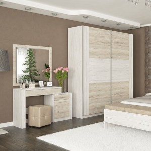 pak-173-000042-1 ΤΟΥΑΛΕΤΑ-ΚΑΘΡΕΠΤΗΣ NERUDA PAKOWORLD ΛΕΥΚΟ ANTIQUE-OAK 114,5X39,5X76ΕΚ