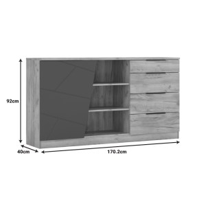 pak-173-000048-1 ΜΠΟΥΦΕΣ PHOEBE PAKOWORLD ΣΕ SONOMA - ΓΚΡΙ ΑΠΟΧΡΩΣΗ 170.2X40X92ΕΚ