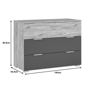 pak-173-000051-1 ΣΥΡΤΑΡΙΕΡΑ KANTRI PAKOWORLD ΣΕ SONOMA - ΓΚΡΙ ΑΠΟΧΡΩΣΗ 109X46.8X80.8ΕΚ