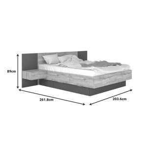 pak-173-000052-1 ΚΡΕΒΑΤΙ ΔΙΠΛΟ KANTRI PAKOWORLD ΣΕ SONOMA - ΓΚΡΙ ΑΠΟΧΡΩΣΗ 160X200ΕΚ