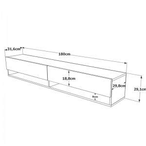 pak-176-000002-4 ΕΠΙΠΛΟ ΤΗΛΕΟΡΑΣΗΣ ΕΠΙΤΟΙΧΙΟ HANDRA PAKOWORLD ΛΕΥΚΟ-ΚΑΡΥΔΙ 180X31,5X29,5ΕΚ