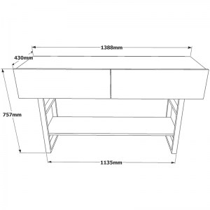 pak-176-000008-3 ΚΟΝΣΟΛΑ VIEN PAKOWORLD ΚΑΡΥΔΙ-ΜΑΥΡΟ 139X43X75,5ΕΚ