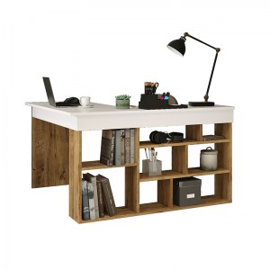pak-176-000010 ΓΡΑΦΕΙΟ ΓΩΝΙΑΚΟ ROSALINE PAKOWORLD ΛΕΥΚΟ-OAK 129X120X72ΕΚ