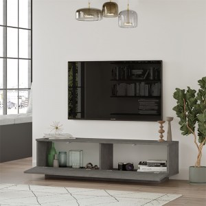 pak-176-000013-2 ΕΠΙΠΛΟ ΤΗΛΕΟΡΑΣΗΣ ZOEVA PAKOWORLD ΓΚΡΙ CEMENTO 140X35,5X38ΕΚ