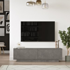 pak-176-000013-3 ΕΠΙΠΛΟ ΤΗΛΕΟΡΑΣΗΣ ZOEVA PAKOWORLD ΓΚΡΙ CEMENTO 140X35,5X38ΕΚ