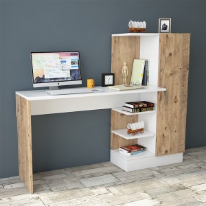 pak-176-000020-1 ΓΡΑΦΕΙΟ-ΡΑΦΙΕΡΑ KARY PAKOWORLD ΛΕΥΚΟ-OAK 152,5X40X120ΕΚ