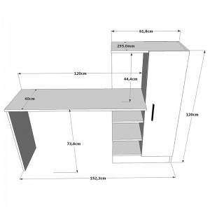 pak-176-000020-3 ΓΡΑΦΕΙΟ-ΡΑΦΙΕΡΑ KARY PAKOWORLD ΛΕΥΚΟ-OAK 152,5X40X120ΕΚ