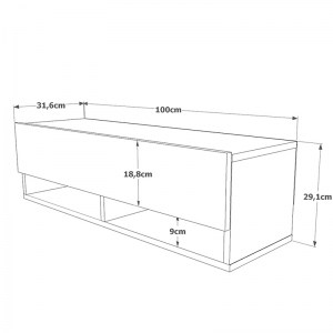 pak-176-000022-4 ΕΠΙΠΛΟ ΤΗΛΕΟΡΑΣΗΣ ΕΠΙΤΟΙΧΙΟ HANDRA PAKOWORLD ΑΝΘΡΑΚΙ-OAK 100X31,5X29ΕΚ