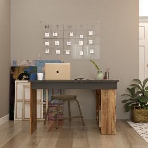pak-176-000024-4 ΓΡΑΦΕΙΟ ΓΩΝΙΑΚΟ ROSALINE PAKOWORLD ΑΝΘΡΑΚΙ-OAK 120X129X72ΕΚ
