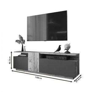 pak-176-000055-5 ΕΠΙΠΛΟ ΤΗΛΕΟΡΑΣΗΣ ELANA PAKOWORLD SONOMA-ΛΕΥΚΟ 150X29.5X46.3ΕΚ