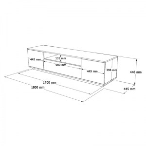 pak-176-000057-5 ΕΠΙΠΛΟ ΤΗΛΕΟΡΑΣΗΣ SOREN PAKOWORLD SONOMA-ΛΕΥΚΟ 180X.44.5X44.6ΕΚ