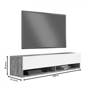 pak-176-000065-5 ΕΠΙΠΛΟ ΤΗΛΕΟΡΑΣΗΣ ΕΠΙΤΟΙΧΙΟ ROSCOE PAKOWORLD ΛΕΥΚΟ-SONOMA 140X31.6X29.6ΕΚ