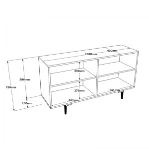 pak-176-000077-5 ΜΠΟΥΦΕΣ JETHRO PAKOWORLD SONOMA-CEMENT 130X40X70.6ΕΚ