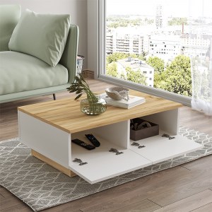 pak-176-000106-1 ΤΡΑΠΕΖΙ ΣΑΛΟΝΙΟΥ THUNDER PAKOWORLD SONOMA-ΛΕΥΚΟ 90X60X31.5ΕΚ
