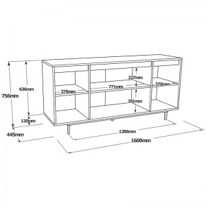 pak-176-000121-5 ΜΠΟΥΦΕΣ JETHRO PAKOWORLD SONOMA-WENGE 160X44.5X75.5ΕΚ