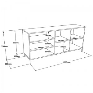 pak-176-000124-5 ΜΠΟΥΦΕΣ EVALUATE PAKOWORLD SONOMA-WENGE 170X46.5X75.5ΕΚ