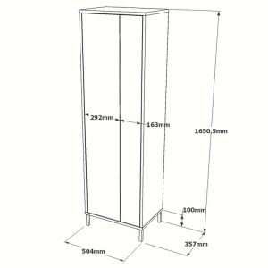 pak-176-000128-2 ΝΤΟΥΛΑΠΑ-ΣΤΗΛΗ ΜΠΑΝΙΟΥ DORPHY PAKOWORLD ΜΕΛΑΜΙΝΗΣ ΛΕΥΚΟ 50X36X165ΕΚ