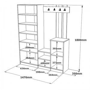 pak-176-000129-2 ΕΠΙΠΛΟ ΕΙΣΟΔΟΥ DOORSE PAKOWORLD ΜΕΛΑΜΙΝΗΣ ΑΝΘΡΑΚΙ-SONOMA 147.5X35X180ΕΚ