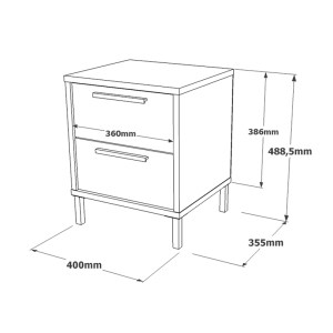 pak-176-000188-5 ΚΟΜΟΔΙΝΟ NAKO PAKOWORLD ΜΑΥΡΟ ΜΕΤΑΛΛΟ ΚΑΙ ΜΕΛΑΜΙΝΗ ΣΕ ΦΥΣΙΚΗ ΑΠΟΧΡΩΣΗ 40X35.5X48.8ΕΚ