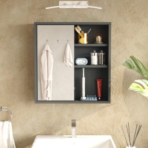 pak-176-000195-1 ΝΤΟΥΛΑΠΙ ΜΠΑΝΙΟΥ BAGNO ΜΕ ΚΑΘΡΕΠΤΗ PAKOWORLD ΣΕ ΑΝΘΡΑΚΙ ΑΠΟΧΡΩΣΗ 60X14.5X63.6ΕΚ