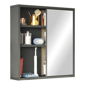 pak-176-000195 ΝΤΟΥΛΑΠΙ ΜΠΑΝΙΟΥ BAGNO ΜΕ ΚΑΘΡΕΠΤΗ PAKOWORLD ΣΕ ΑΝΘΡΑΚΙ ΑΠΟΧΡΩΣΗ 60X14.5X63.6ΕΚ