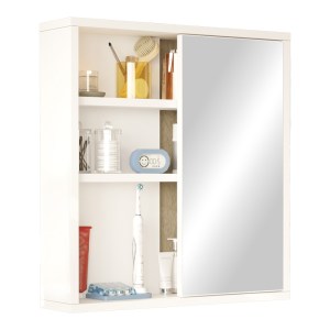 pak-176-000197 ΝΤΟΥΛΑΠΙ ΜΠΑΝΙΟΥ BAGNO ΜΕ ΚΑΘΡΕΠΤΗ PAKOWORLD ΣΕ ΛΕΥΚΗ ΑΠΟΧΡΩΣΗ 60X14.5X63.6ΕΚ