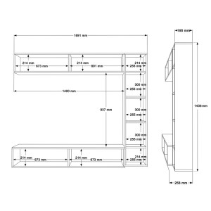 pak-176-000217-4 ΣΥΝΘΕΣΗ ΣΑΛΟΝΙΟΥ COMPO ΕΠΙΤΟΙΧΙΟ PAKOWORLD ΣΕ ΦΥΣΙΚΟ-ΛΕΥΚΟ ΑΠΟΧΡΩΣΗ 169,10X25,8X143.5ΕΚ