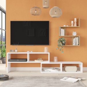 pak-176-000222-2 ΣΥΝΘΕΤΟ ΣΑΛΟΝΙΟΥ KAKOMO PAKOWORLD ΣΕ ΛΕΥΚΗ-ΦΥΣΙΚΗ ΑΠΟΧΡΩΣΗ 170X29.5X43ΕΚ