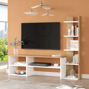 pak-176-000224-1 ΣΥΝΘΕΤΟ ΣΑΛΟΝΙΟΥ PERLA PAKOWORLD ΣΕ ΛΕΥΚΗ-ΦΥΣΙΚΗ ΑΠΟΧΡΩΣΗ 120X29.5X41,8ΕΚ