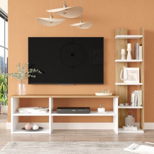 pak-176-000224-2 ΣΥΝΘΕΤΟ ΣΑΛΟΝΙΟΥ PERLA PAKOWORLD ΣΕ ΛΕΥΚΗ-ΦΥΣΙΚΗ ΑΠΟΧΡΩΣΗ 120X29.5X41,8ΕΚ
