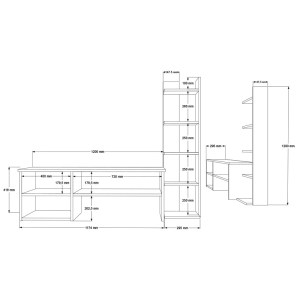 pak-176-000224-4 ΣΥΝΘΕΤΟ ΣΑΛΟΝΙΟΥ PERLA PAKOWORLD ΣΕ ΛΕΥΚΗ-ΦΥΣΙΚΗ ΑΠΟΧΡΩΣΗ 120X29.5X41,8ΕΚ
