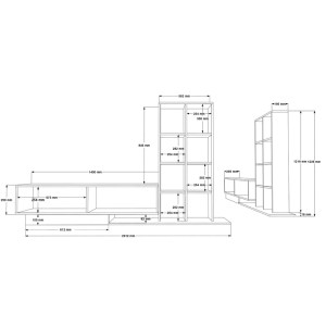 pak-176-000225-6 ΣΥΝΘΕΤΟ ΣΑΛΟΝΙΟΥ DAMON PAKOWORLD ΣΕ ΛΕΥΚΗ ΑΠΟΧΡΩΣΗ 140X29.5X39.5ΕΚ