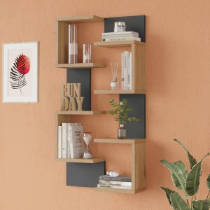 pak-176-000230-1 ΡΑΦΙΕΡΑ ΤΟΙΧΟΥ POMAR PAKOWORLD ΣΕ ΦΥΣΙΚΗ-ΑΝΘΡΑΚΙ ΑΠΟΧΡΩΣΗ 47.2X14.5X92.5ΕΚ