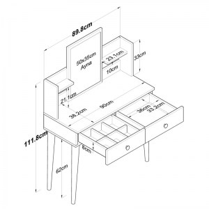 pak-182-000037-4 ΤΟΥΑΛΕΤΑ ΚΑΘΡΕΠΤΗΣ RAINY PAKOWORLD ΛΕΥΚΟ 90X38.2X111.8ΕΚ