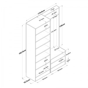 pak-182-000094-4 ΕΠΙΠΛΟ ΕΙΣΟΔΟΥ NAFDO PAKOWORLD ΚΑΡΥΔΙ-ΛΕΥΚΟ ΜΕΛΑΜΙΝΗΣ 119.6X35.5X182.8ΕΚ